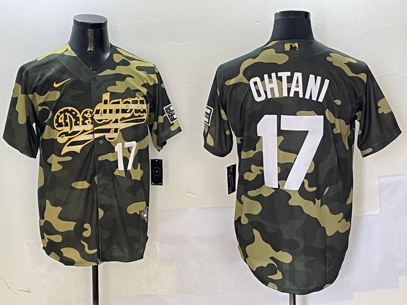 Men Los Angeles Dodgers 17 Ohtani Camo Joint Name 2025 Nike MLB Jersey style 10